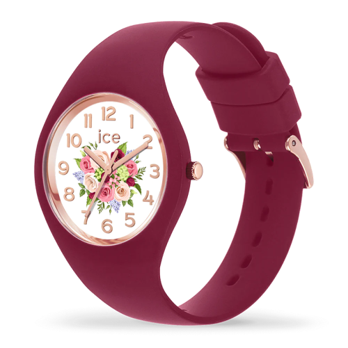 Montre Femme S ICE WATCH FLOWER ANEMONE BOUQUET Silicone Rouge
