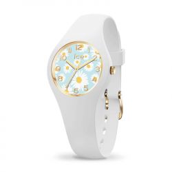 Montre femme xs ice watch flower white daisy silicone blanc - analogiques - edora - 0
