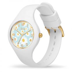 Montre femme xs ice watch flower white daisy silicone blanc - analogiques - edora - 1