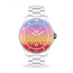 Montre femme m ice watch clear sunset energy plastique transparent - montres-femme - edora - 0