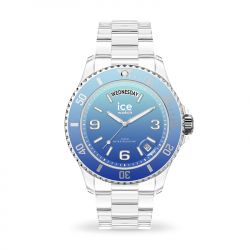 Montre femme m ice watch clear sunset turquoise plastique transparent - montres-femme - edora - 0