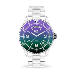 Montre femme m ice watch clear sunset purple green plastique transparent - montres-femme - edora - 0