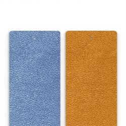 Cuir manchette 40mm les georgettes camel bleu - cuirs - edora - 0