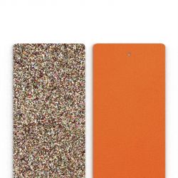 Cuir manchette 40mm les georgettes paillettes multicolores tangerine - cuirs - edora - 0