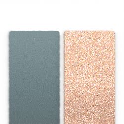 Cuir manchette 40mm les georgettes bleu pastel rose pailleté - cuirs - edora - 0