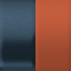 Cuir boucles d'oreilles demi rond 30mm les georgettes bleu nocturne mocha - cuirs - edora - 1