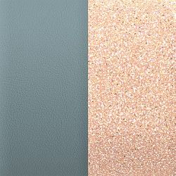 Cuir boucles d'oreilles demi rond 30mm les georgettes bleu pastel rose pailleté - cuirs - edora - 1