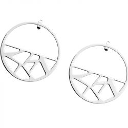 Boucles d'oreilles créoles femme 43mm les georgettes girafe laiton argenté - creoles - edora - 1