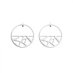 Boucles d'oreilles créoles femme 43mm les georgettes girafe laiton argenté - creoles - edora - 0