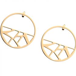 Boucles d'oreilles créoles femme 43mm les georgettes girafe laiton doré - creoles - edora - 1