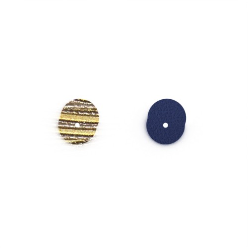 Cuir Boucles d'Oreilles 16mm LES GEORGETTES Merveille Denim