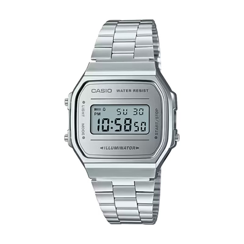 Montre mixte digitale casio iconic acier inoxydable a168wem-7ef - digitales - edora