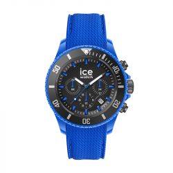 Montre chronographe homme l ice watch chrono neon blue silicone bleu - chronographes - edora - 0