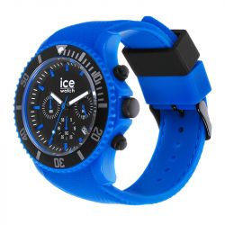 Montre chronographe homme l ice watch chrono neon blue silicone bleu - chronographes - edora - 1