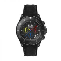 Montre chronographe homme l ice watch chrono trilogy silicone noir - chronographes - edora - 0