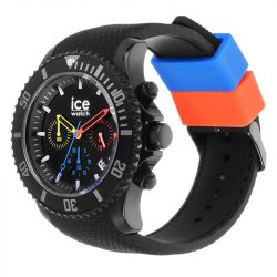 Montre chronographe homme l ice watch chrono trilogy silicone noir - chronographes - edora - 1