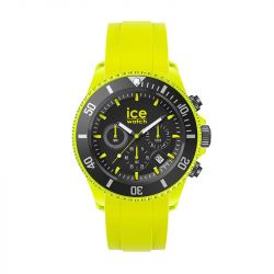 Montre chronographe homme l ice watch chrono neon yellow silicone jaune - chronographes - edora - 0