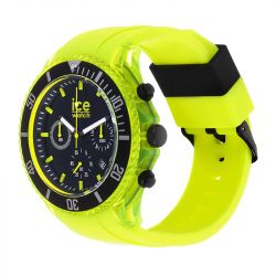 Montre chronographe homme l ice watch chrono neon yellow silicone jaune - chronographes - edora - 1