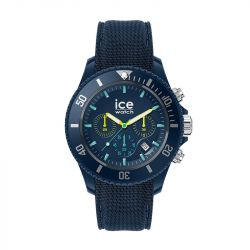 Montre chronographe homme l ice watch chrono blue lime silicone bleu - chronographes - edora - 0