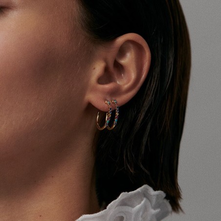 Boucles d'oreilles femme créoles 20mm agatha beloved argent 925/1000 doré oxydes de zirconium – créoles