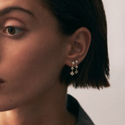 Boucles d'oreilles femme pendantes agatha beloved argent 925/1000 doré oxydes de zirconium 02390404-137-tu - pendantes - edora - 1