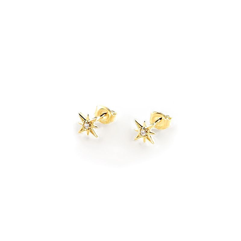 Boucles d'oreilles femme puces agatha ourse argent 925/1000 doré oxydes de zirconium 02390114-137-tu - puces - edora