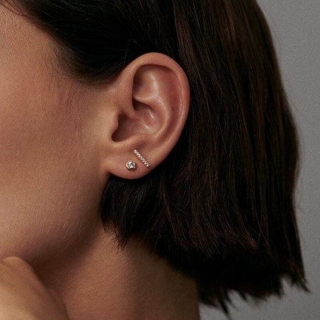 Boucles d'oreilles femme puces agatha rond argent 925/1000 doré oxydes de zirconium 02390113-137-tu – puces