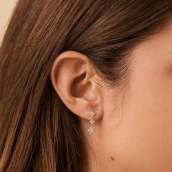 Boucles d’oreilles or, argent, fantaisie & diamant - matières (18) - pendantes - edora - 2