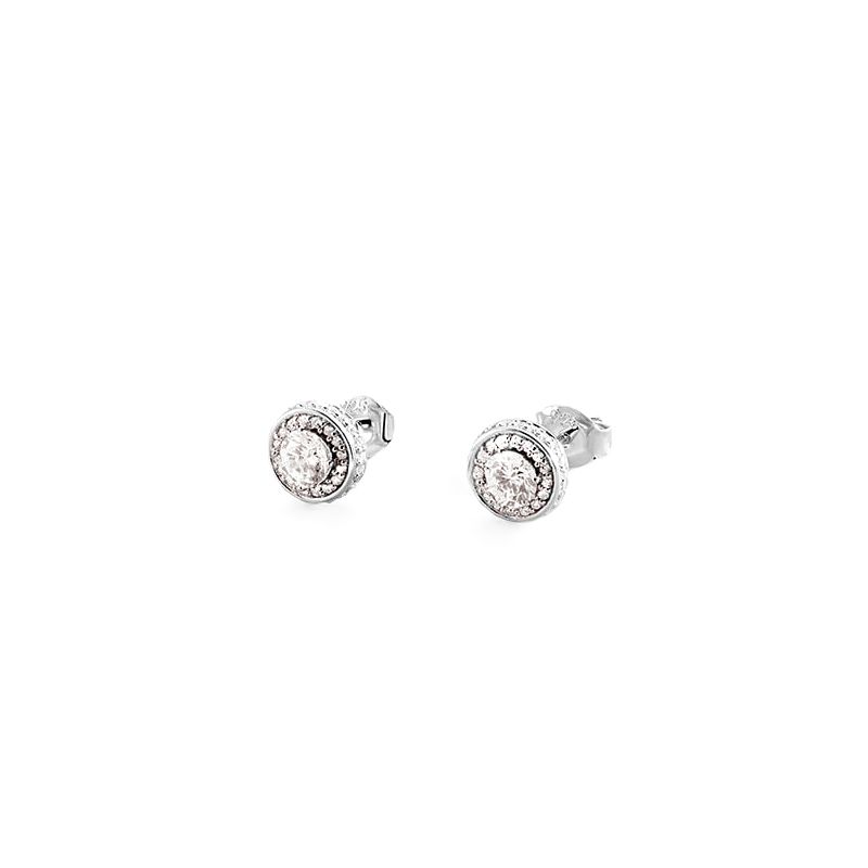 Boucles d'oreilles femme puces agatha argent 925/1000 oxydes de zirconium - puces - edora