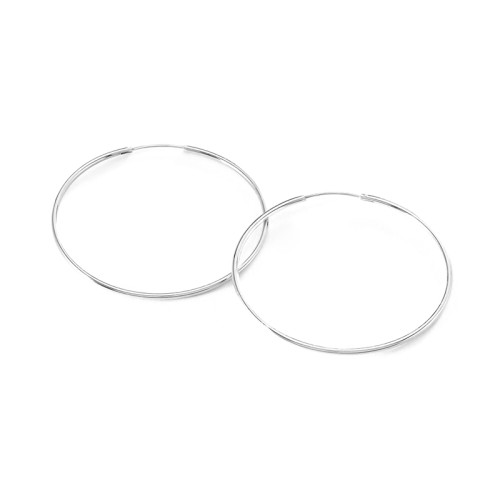 Boucles d'Oreilles Femme Créoles 50mm AGATHA Argent 925/1000