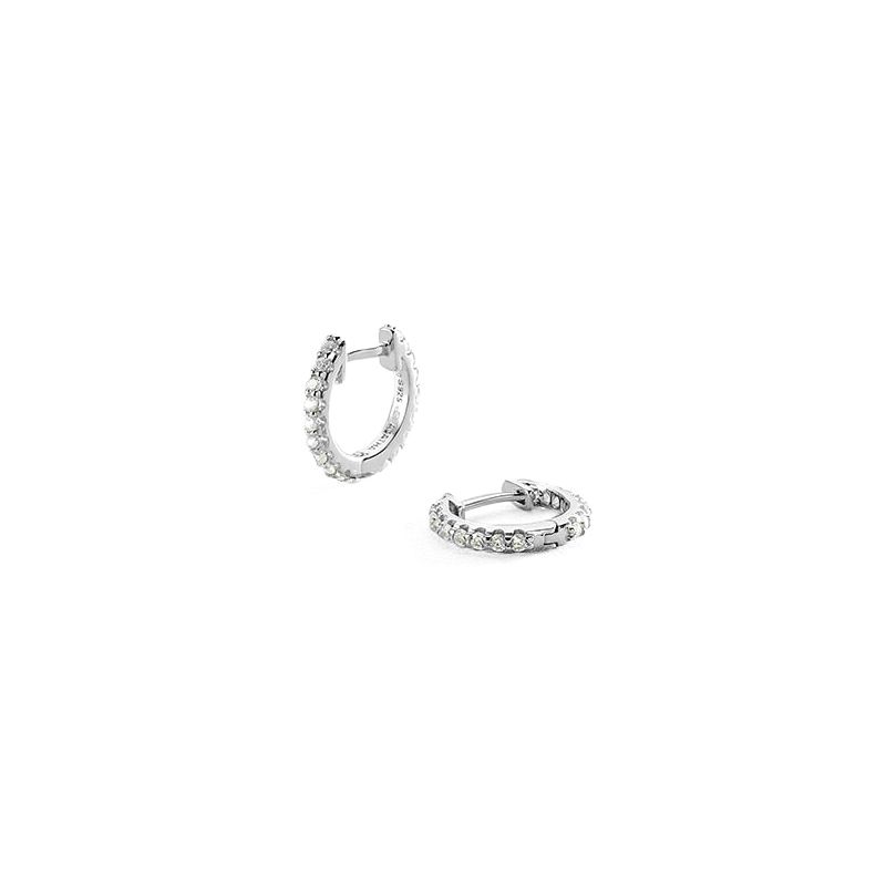 Boucles d'oreilles femme créoles agatha argent 925/1000 oxydes de zirconium 02320436-136-tu - creoles - edora