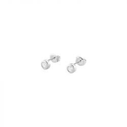 Boucles d'oreilles femme puces agatha argent 925/1000 oxydes de zirconium 02320423-136-tu - puces - edora - 0