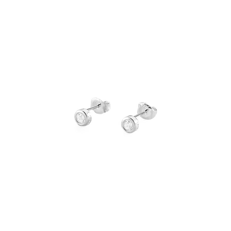 Boucles d'oreilles femme puces agatha argent 925/1000 oxydes de zirconium 02320423-136-tu - puces - edora