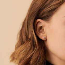 Boucles d'oreilles femme puces agatha argent 925/1000 oxydes de zirconium 02320423-136-tu - puces - edora - 1