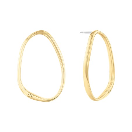 Boucles d'oreilles femme créoles calvin klein elongated drops acier doré – créoles