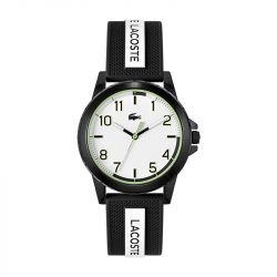 Montre enfant lacoste teen rider silicone noir et blanc - juniors - edora - 0