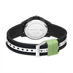 Montre enfant lacoste teen rider silicone noir et blanc - juniors - edora - 1