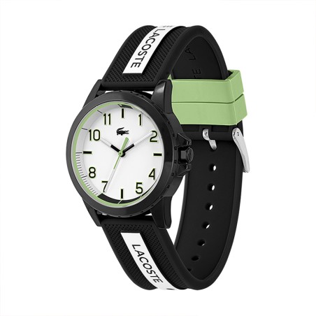 Montre enfant lacoste teen rider silicone noir et blanc – junior