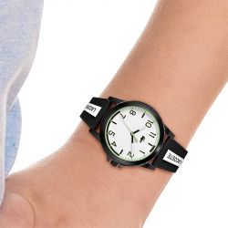 Montre enfant lacoste teen rider silicone noir et blanc - juniors - edora - 3