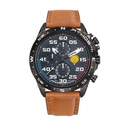 Montre chronographe homme patrouille de france alpha jet athos 4 cuir brun - chronographes - edora - 0