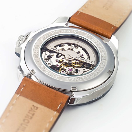 Montre automatique homme patrouille de france athos 8 cuir brun – automatiques