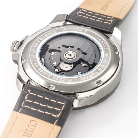 Montre automatique homme patrouille de france athos 5 cuir noir – automatiques