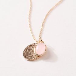 Collier femme saunier gemme plaqué or quartz rose - plus-de-colliers-femmes - edora - 0