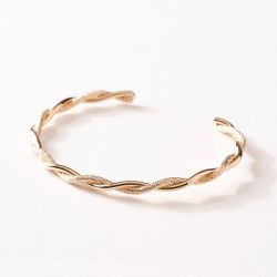 Bracelet jonc femme saunier filage plaqué or - joncs - edora - 0
