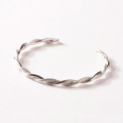 Bracelet jonc femme saunier filage argent 925/1000 - joncs - edora - 0