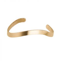 Bracelet jonc femme saunier raphia plaqué or - joncs - edora - 0