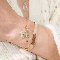 Bracelet femme or & argent, bracelet femme tendance & fantaisie (23) - joncs - edora - 2