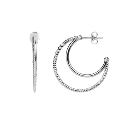Boucles d'Oreilles Créoles Femme SAUNIER CORDELIÈRE Argent 925/1000