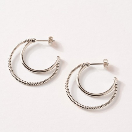 Boucles d'oreilles créoles femme saunier cordelière argent 925/1000 – créoles