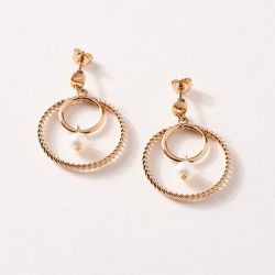 Boucles d'oreilles femme saunier lin plaqué or - boucles-d-oreilles-femme - edora - 0